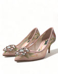 Dolce & Gabbana Elegant Pink Floral Crystal Pumps