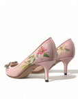 Dolce & Gabbana Elegant Pink Floral Crystal Pumps