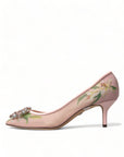 Dolce & Gabbana Elegant Pink Floral Crystal Pumps