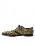 Dolce & Gabbana Elegant Gold Black Suede Derby Dress Shoes