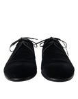 Dolce & Gabbana Elegant Black Velvet Derby Dress Shoes
