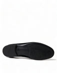 Dolce & Gabbana Elegant Black Velvet Derby Dress Shoes