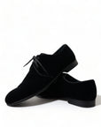 Dolce & Gabbana Elegant Black Velvet Derby Dress Shoes