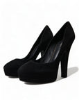 Dolce & Gabbana Black Suede Heeled Pumps Sophistication