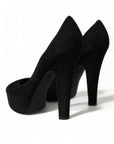 Dolce & Gabbana Black Suede Heeled Pumps Sophistication