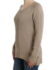 Cavalli Elegant Beige Knitted Crew Neck Sweater