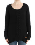 Cavalli Alluring Black Knitted Crew Neck Sweater