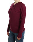 Cavalli Elegant Purple Keyhole Wool Sweater