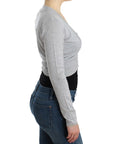 Cavalli Cropped Virgin Wool Cardigan in Chic Gray