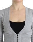 Cavalli Cropped Virgin Wool Cardigan in Chic Gray