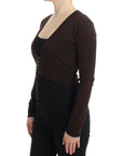 Cavalli Elegant Brown Virgin Wool Cropped Cardigan