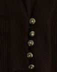 Cavalli Elegant Brown Virgin Wool Cropped Cardigan