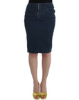 Cavalli Elegant Blue Pencil Skirt