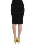 Cavalli Elegant Black Pencil Skirt for Sophisticated Style