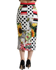 Dolce & Gabbana Glamorous High Waist Patchwork Midi Skirt