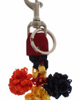 Dolce & Gabbana Multicolor Sicily Raffia Leather Keychain