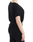 Cavalli Elegant Short Sleeved Black Jumper