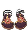 Dolce & Gabbana Elegant Crystal-Adorned Flat Sandals