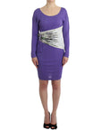 Cavalli Elegant Purple Floral Jersey Dress