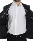 Dolce & Gabbana Elegant Gray Striped Wool Slim Blazer