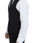 Dolce & Gabbana Elegant Striped Wool Dress Vest