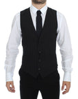 Dolce & Gabbana Elegant Striped Wool Dress Vest
