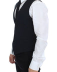 Dolce & Gabbana Elegant Blue Wool Dress Vest