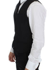 Dolce & Gabbana Elegant Black Wool Dress Vest