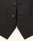 Dolce & Gabbana Chic Black Striped Wool Silk Dress Vest