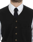 Dolce & Gabbana Elegant Black Cotton Blend Dress Vest