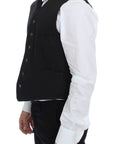 Dolce & Gabbana Elegant Black Cotton Blend Dress Vest