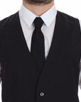 Dolce & Gabbana Sleek Gray Wool Dress Vest