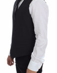 Dolce & Gabbana Sleek Gray Wool Dress Vest