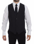 Dolce & Gabbana Sleek Gray Wool Dress Vest