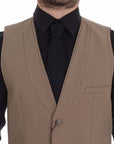 Dolce & Gabbana Elegant Beige Cotton Dress Vest – Slim Fit