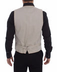 Dolce & Gabbana Elegant Beige Cotton Dress Vest – Slim Fit