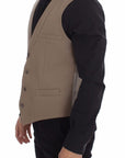 Dolce & Gabbana Elegant Beige Cotton Dress Vest – Slim Fit