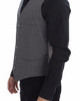 Dolce & Gabbana Elegant Gray Slim Fit Dress Vest