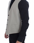 Dolce & Gabbana Elegant Beige Cotton Silk Dress Vest