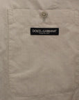 Dolce & Gabbana Elegant Beige Cotton Silk Dress Vest