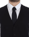 Dolce & Gabbana Elegant Black Silk Dress Vest