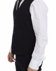 Dolce & Gabbana Elegant Black Silk Dress Vest