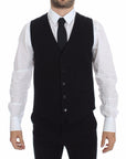 Dolce & Gabbana Elegant Black Silk Dress Vest