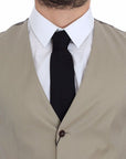 Dolce & Gabbana Elegant Beige Cotton Dress Vest