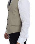 Dolce & Gabbana Elegant Beige Cotton Dress Vest