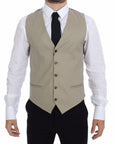 Dolce & Gabbana Elegant Beige Cotton Dress Vest