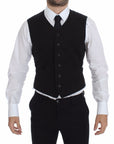 Dolce & Gabbana Elegant Black Cotton Blend Dress Vest