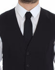 Dolce & Gabbana Elegant Blue Cotton Stretch Dress Vest