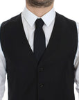 Dolce & Gabbana Elegant Black Wool Silk Dress Vest