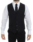 Dolce & Gabbana Elegant Black Wool Silk Dress Vest